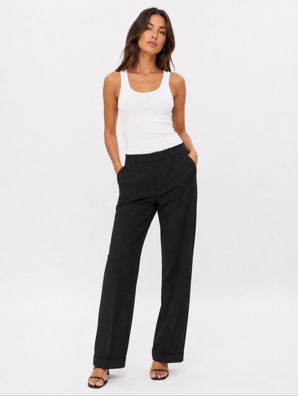 Classic Black Tailored Trousers - Women's Straight Leg